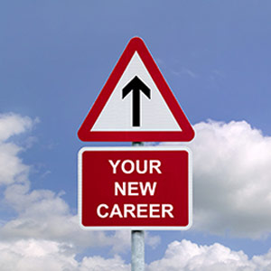 Your New Career sign with arrow pointing up
