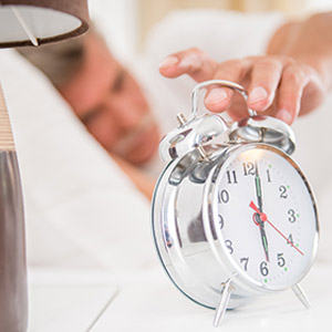 morning routine starts with turning off alarm clock